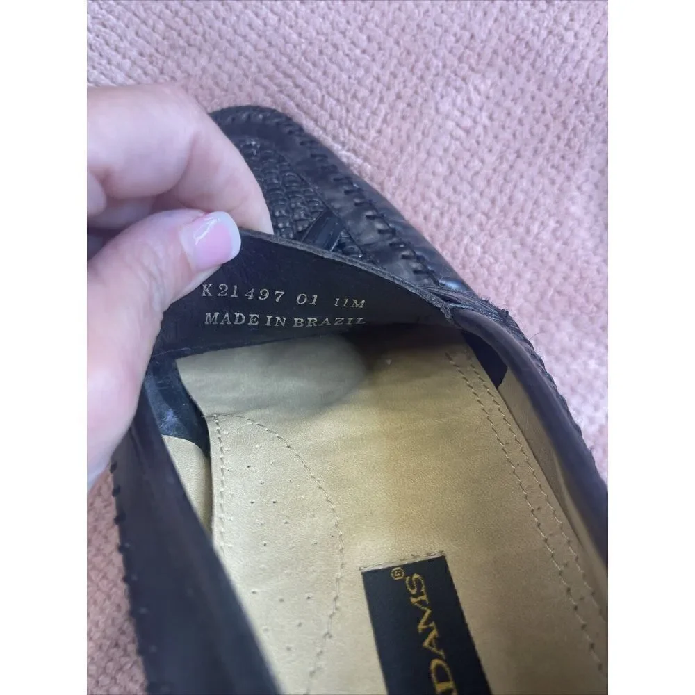 STACY ADAMS LEATHER SLIP ON DRIVING SHOES SZ 11M